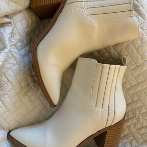 Elegant Cream Ankle Boots